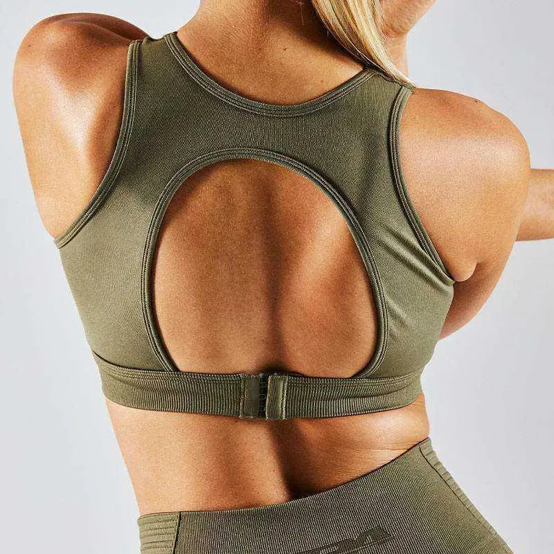 Vital Seamless Sports Bra - Khaki - Image 3