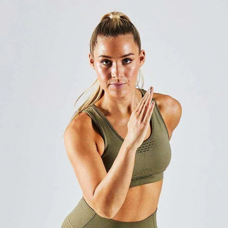 Vital Seamless Sports Bra - Khaki - Image 5